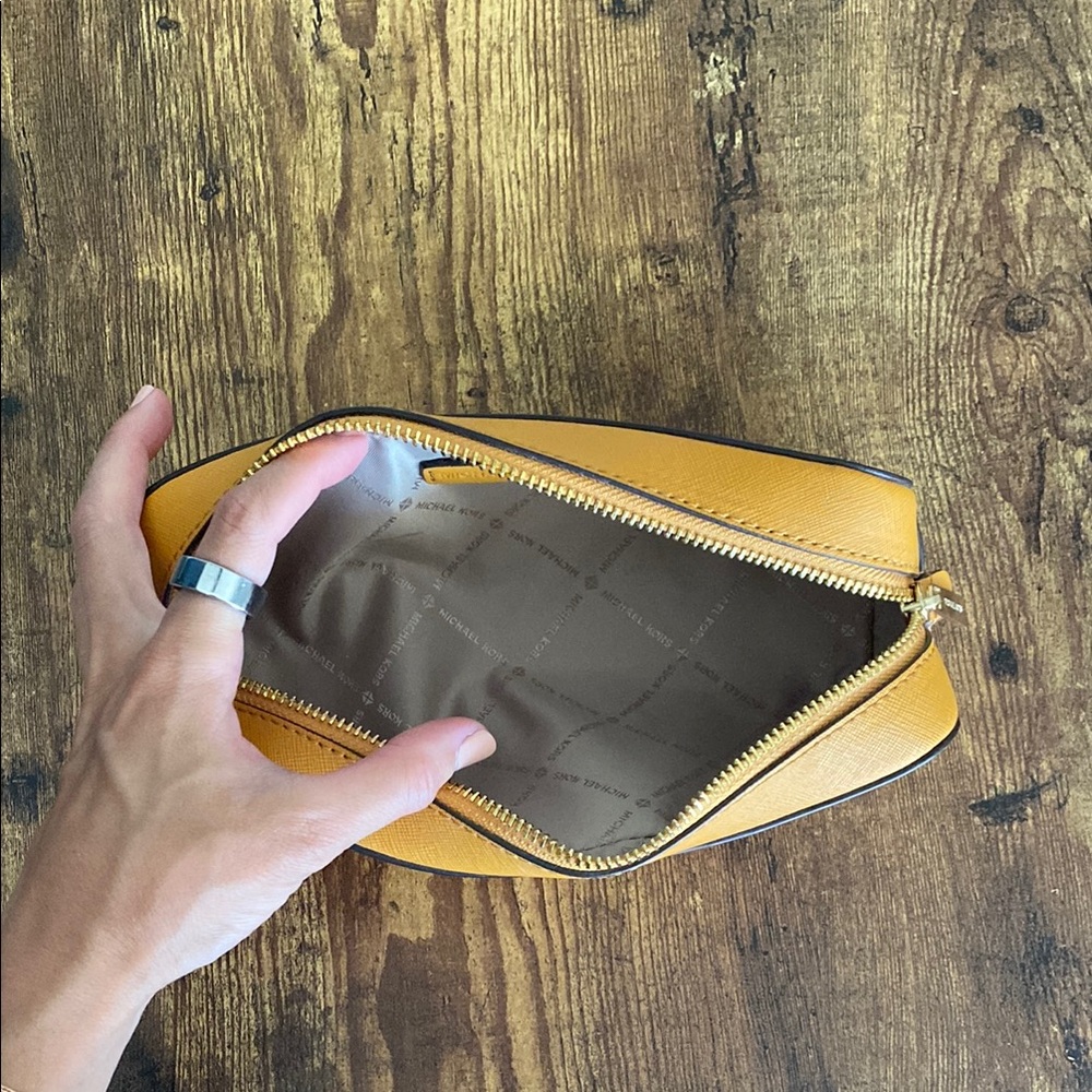 Michael Kors Yellow Saffiano Zip-Around Wallet - Picture 5 of 5